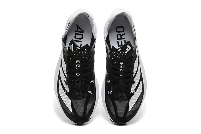 Adidas Black White Engineered Mesh Upper Three-Stripe Branding Running Shoes 2