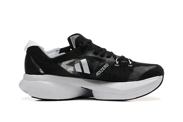 Adidas Black White Engineered Mesh Upper Three-Stripe Branding Running Shoes 5