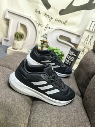 Adidas Black White Knit Upper Three-Stripe Side Panel Lifestyle Sneakers 9