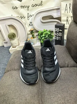 Adidas Black White Knit Upper Three-Stripe Side Panel Lifestyle Sneakers 10