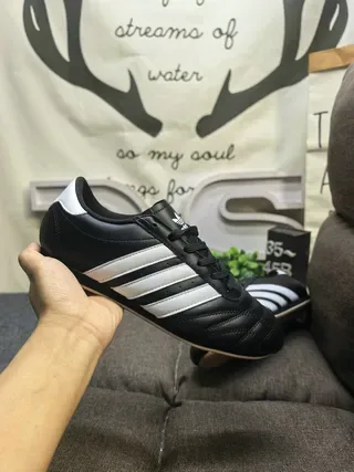 Adidas Black White Leather Upper Quilted Toe Cap Lifestyle Sneakers 5
