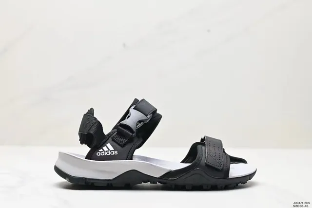 Adidas Black White Multi-Strap Adjustable Buckle Casual Sandals 3
