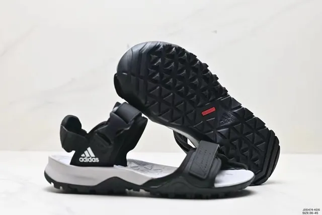 Adidas Black White Multi-Strap Adjustable Buckle Casual Sandals 6