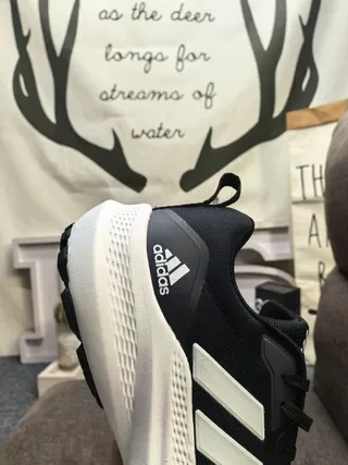 Adidas Blue and White Three-Stripe Lifestyle Sneakers 3