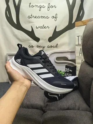 Adidas Blue and White Three-Stripe Lifestyle Sneakers 5