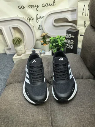 Adidas Blue and White Three-Stripe Lifestyle Sneakers 10