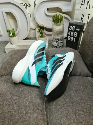 Adidas Blue Black Translucent Aqua Upper Three-Stripe Branding Lifestyle Sneakers 6