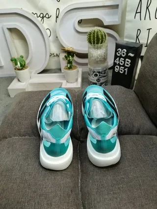 Adidas Blue Black Translucent Aqua Upper Three-Stripe Branding Lifestyle Sneakers 8