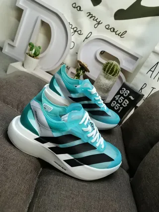 Adidas Blue Black Translucent Aqua Upper Three-Stripe Branding Lifestyle Sneakers 9