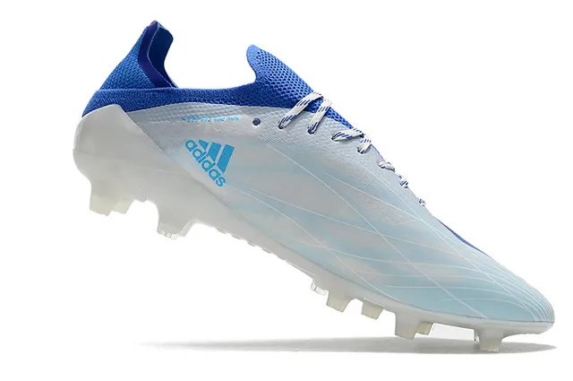 Adidas Sapatos de Futebol Azul Rosa, Parte Superior de Tricô de Corte Baixo, Cadarços Assimétricos, Gramado Firme 6
