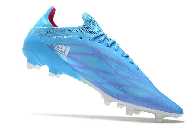 Adidas Sapatos de Futebol Azul Rosa, Parte Superior de Tricô de Corte Baixo, Cadarços Assimétricos, Gramado Firme 12