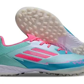 Adidas Blue Pink Low-Profile Synthetic Upper Molded Rubber Studs Turf Soccer Shoes