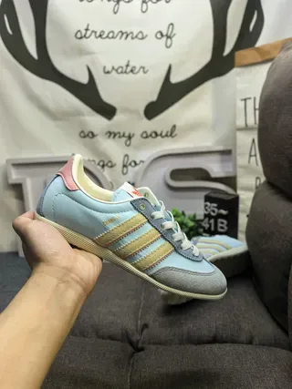 Adidas Blue Pink Low-Top Three-Stripe Side Panel Lifestyle Sneakers 5