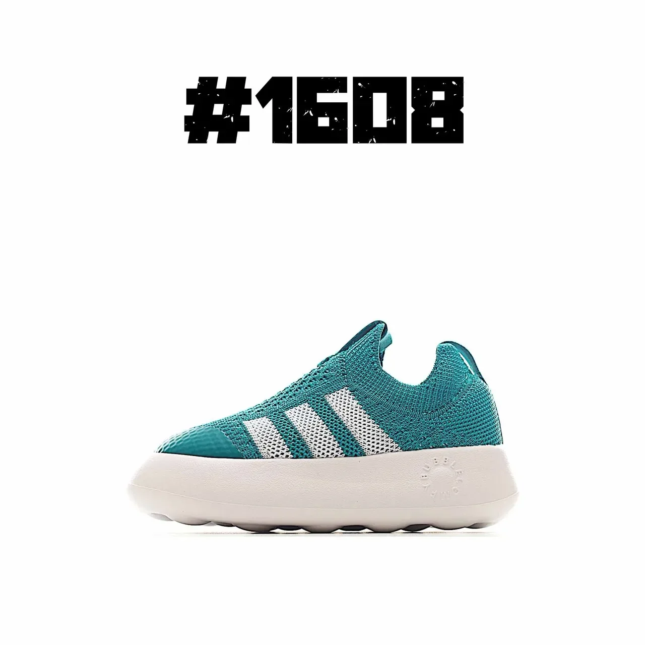 Adidas Blue White Knit Slip-On Platform Sole Lifestyle Sneakers 3