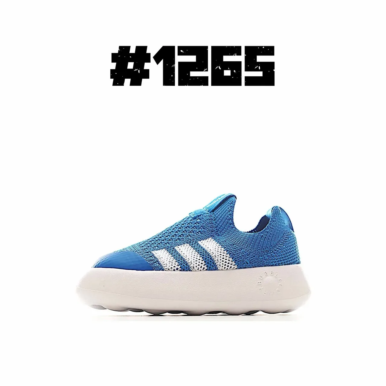 Adidas Blue White Knit Slip-On Platform Sole Lifestyle Sneakers 7