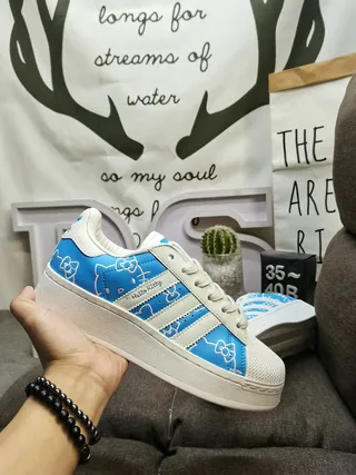 Adidas Blue White Low-Top Cupsole Lifestyle Sneakers 5