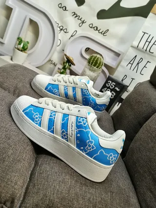 Adidas Blue White Low-Top Cupsole Lifestyle Sneakers 7