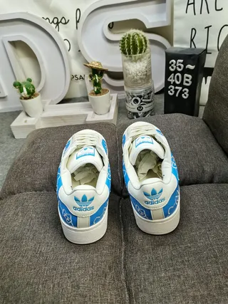 Adidas Blue White Low-Top Cupsole Lifestyle Sneakers 8