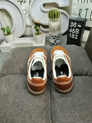 Adidas Brown White Crocodile-Embossed Leather Upper Three-Stripe Overlay Lifestyle Sneakers 8