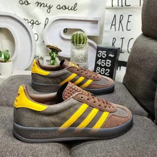 Adidas Brown Yellow Low-Top Cupsole Lifestyle Sneakers