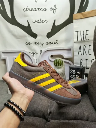 Adidas Brown Yellow Low-Top Cupsole Lifestyle Sneakers 5