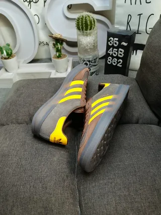 Adidas Brown Yellow Low-Top Cupsole Lifestyle Sneakers 6