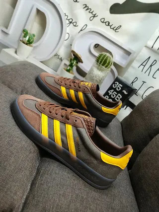 Adidas Brown Yellow Low-Top Cupsole Lifestyle Sneakers 7