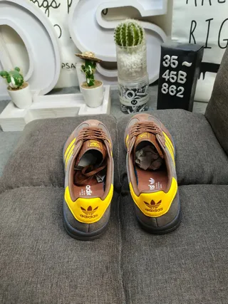 Adidas Brown Yellow Low-Top Cupsole Lifestyle Sneakers 8