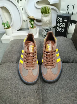 Adidas Brown Yellow Low-Top Cupsole Lifestyle Sneakers 10