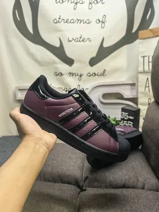 Adidas Bordeaux Noir Shell-Toe Three-Stripe Lifestyle Sneakers 5