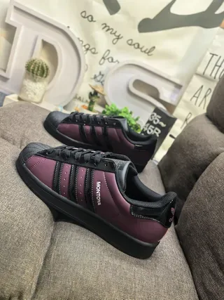 Adidas Bordeaux Noir Shell-Toe Three-Stripe Lifestyle Sneakers 7