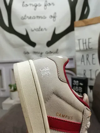 Adidas Campus Light Gray and Red Lifestyle Sneakers 3