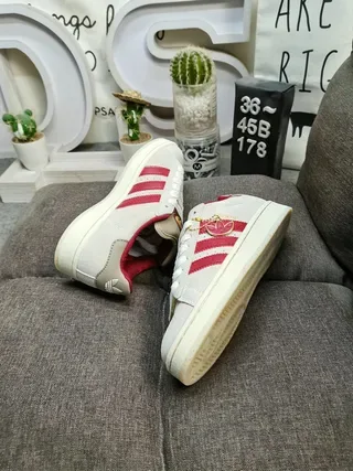 Adidas Campus Light Gray and Red Lifestyle Sneakers 6