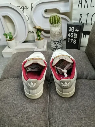 Adidas Campus Light Gray and Red Lifestyle Sneakers 8