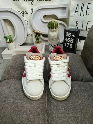 Adidas Campus Light Gray and Red Lifestyle Sneakers 10