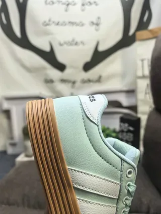 Adidas Campus Mint Blue and White Lifestyle Sneakers 23