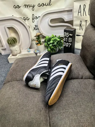 Adidas Copa Sapatos de futebol indoor preto branco com painel lateral acolchoado de três listras 6
