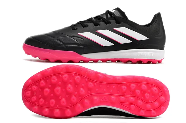 Adidas Copa Pure. 3 Black Pink Botas de futebol para gramado sintético acolchoadas 4
