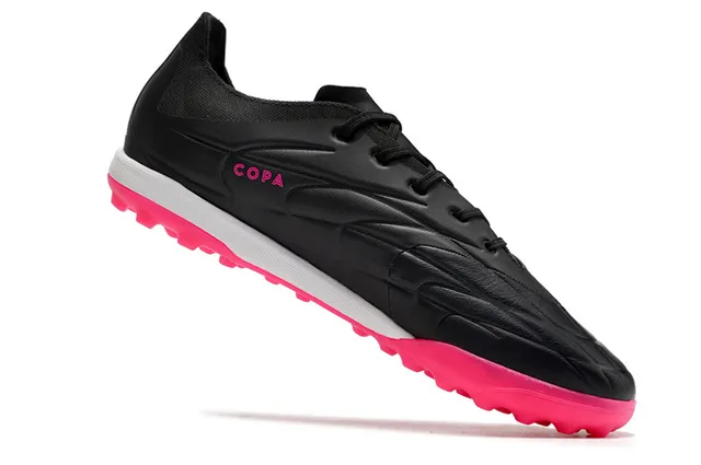 Adidas Copa Pure. 3 Black Pink Botas de futebol para gramado sintético acolchoadas 5