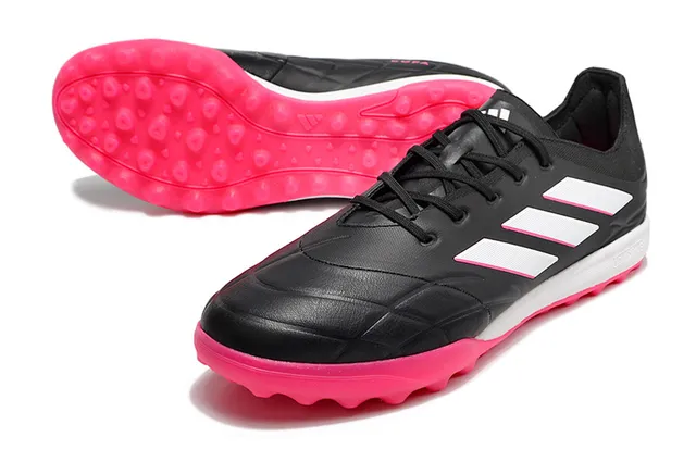 Adidas Copa Pure. 3 Black Pink Botas de futebol para gramado sintético acolchoadas 7