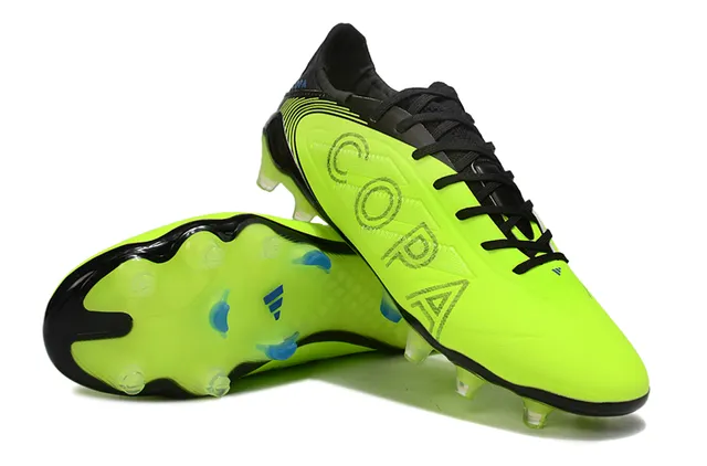 Adidas Copa Chaussures de football Jaune Noir Basse Coupe Tige Synthétique Lettrage Embossé Terrain Ferme 4