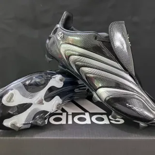Adidas F50 काला चांदी लहर फर्म ग्राउंड फुटबॉल जूते