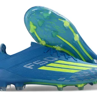 Adidas F50 Blue and Neon Green Firm-Ground Soccer Shoes