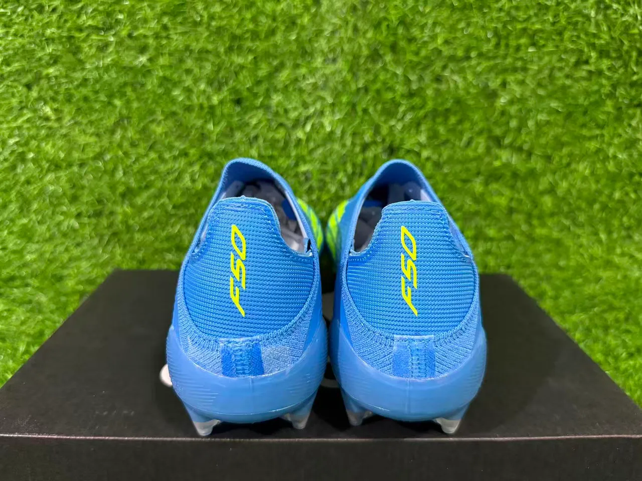 Adidas F50 Blue and Neon Green Firm-Ground Soccer Shoes 5