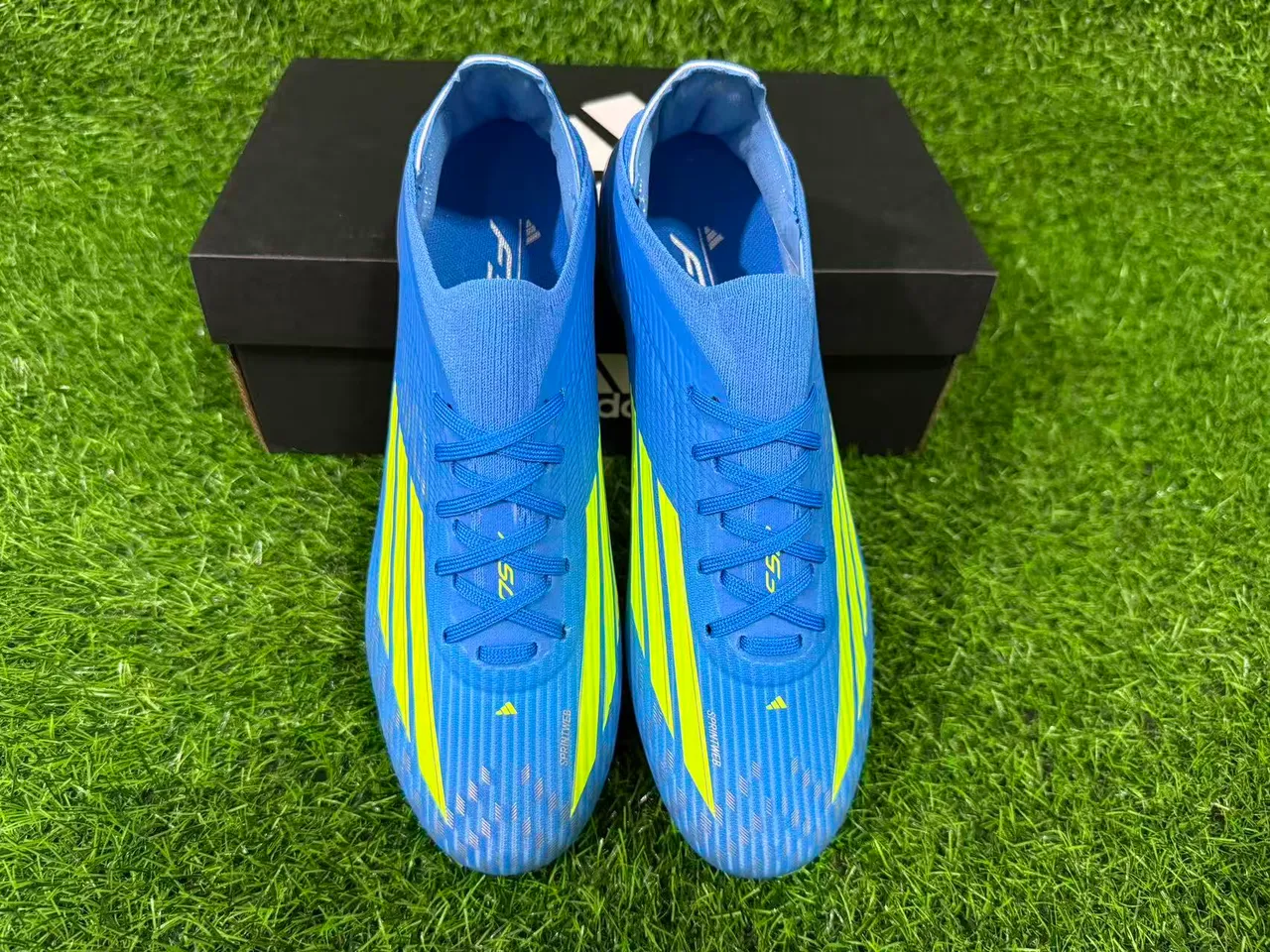 Adidas F50 Blue and Neon Green Firm-Ground Soccer Shoes 6