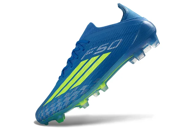 Adidas F50 Blue and Neon Green Firm-Ground Soccer Shoes 12
