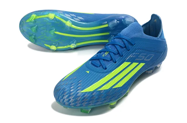 Adidas F50 Blue and Neon Green Firm-Ground Soccer Shoes 14