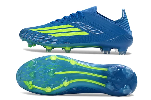 Adidas F50 Blue and Neon Green Firm-Ground Soccer Shoes 16