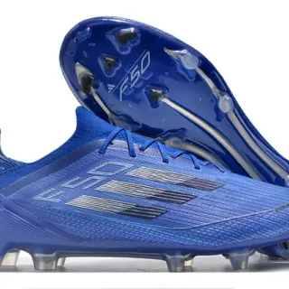 Adidas F50 Blue Black Silver Firm-Ground Soccer Shoes