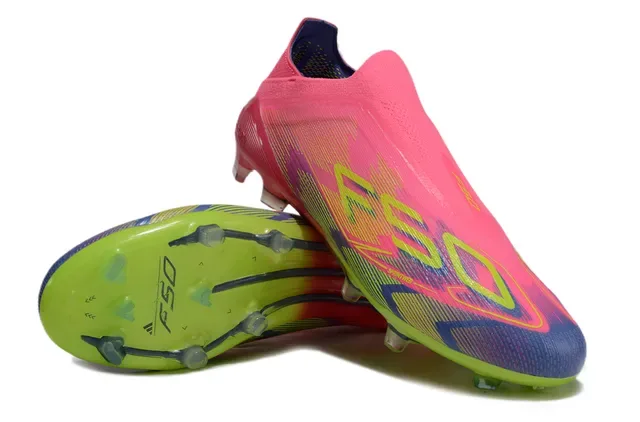 Adidas F50 Bright Pink Neon Lime Green Firm-Ground Chaussures de football 4